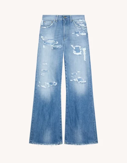 Dondup – szerokie jeansy z przetarciami